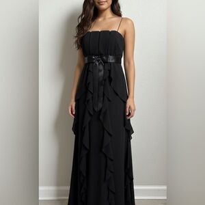 Betsy&Adam Sophisticated Black Special Occasion Dress Glam New Years Party Y2K